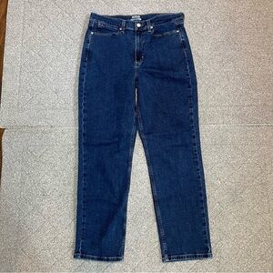 LL Bean Classic Fit Denim Jeans Womens Size 14 Reg Blue Stretch Straight Leg